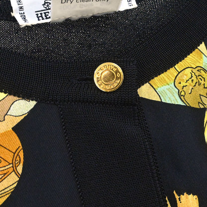 Hermes Long Sleeve Twillaine Cardigan Black #38