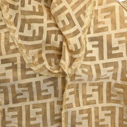 Fendi Sheer Blouse Shirt Top Zucca Brown #40