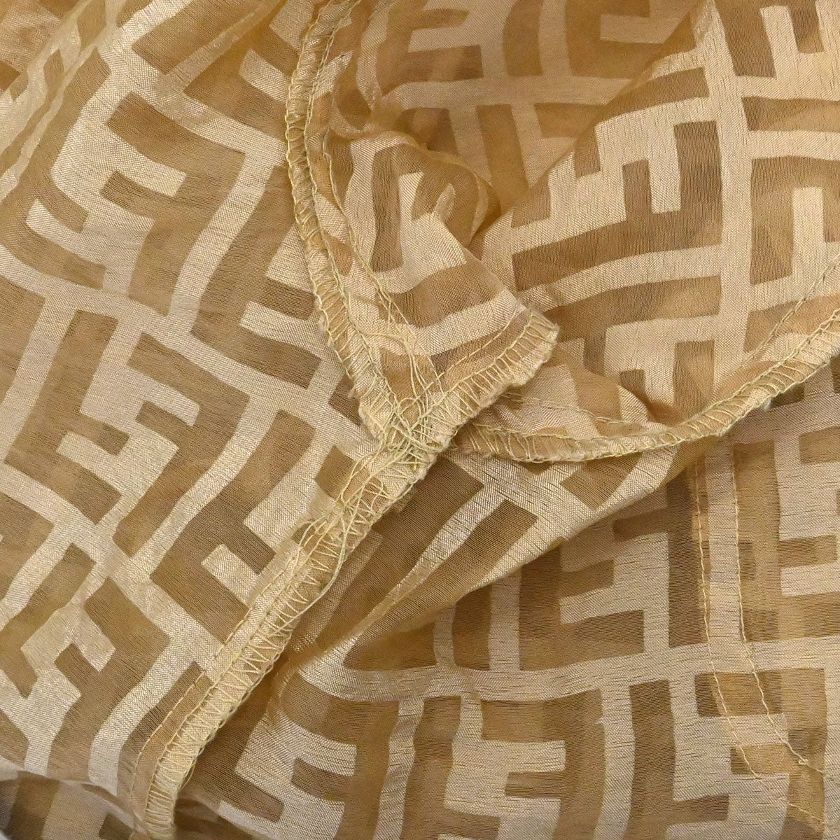 Fendi Sheer Blouse Shirt Top Zucca Brown #40