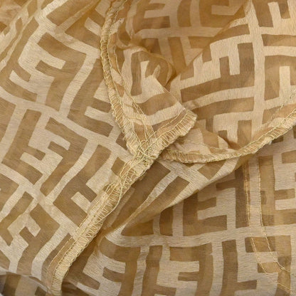 Fendi Sheer Blouse Shirt Top Zucca Brown #40