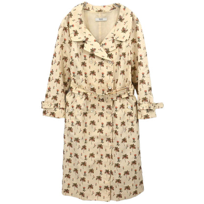 Prada 2007 Floral Trench Coat Beige #42