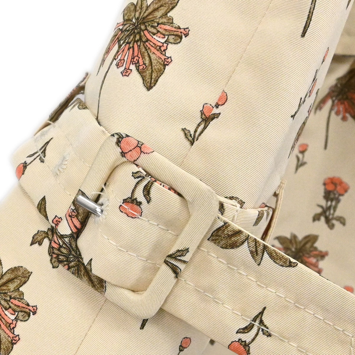 Prada 2007 Floral Trench Coat Beige #42