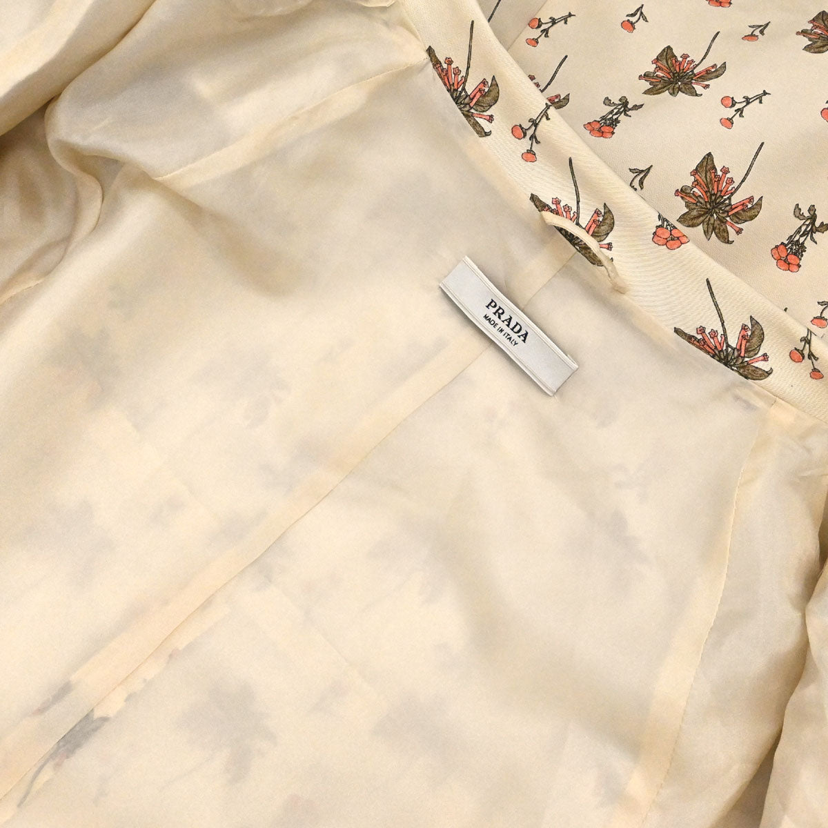 Prada 2007 Floral Trench Coat Beige #42