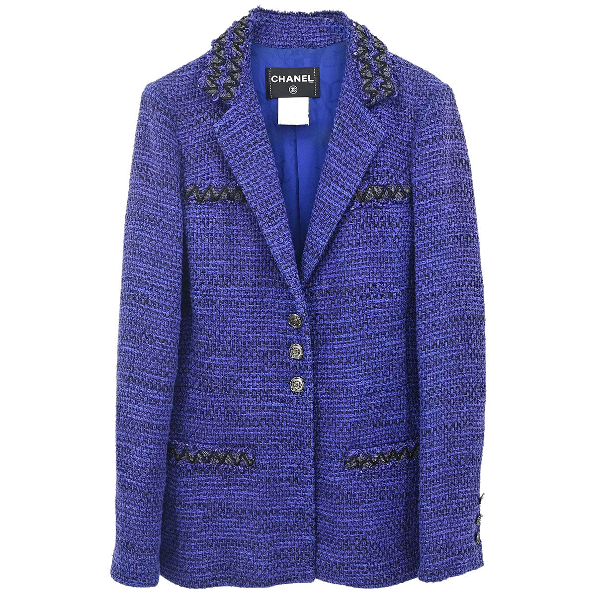 Chanel 2009 Single Breasted Tweed Jacket Purple #36