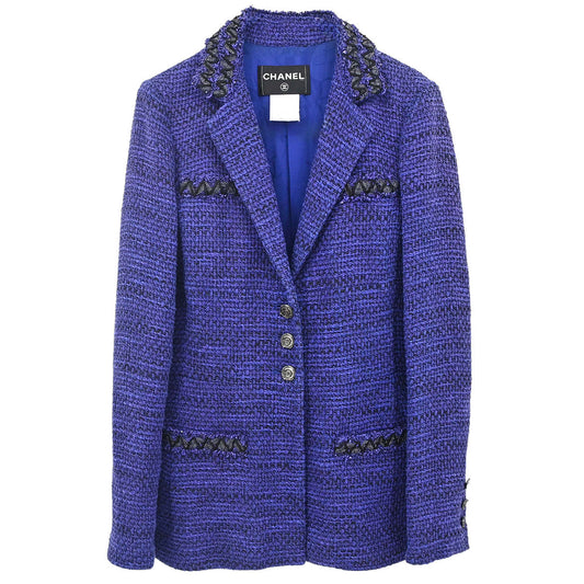Chanel 2009 Single Breasted Tweed Jacket Purple #36