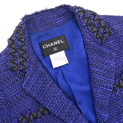 Chanel 2009 Single Breasted Tweed Jacket Purple #36
