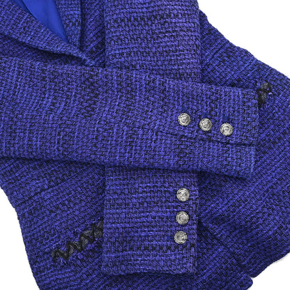 Chanel 2009 Single Breasted Tweed Jacket Purple #36