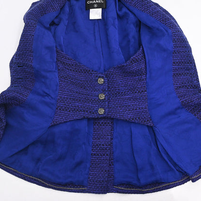 Chanel 2009 Single Breasted Tweed Jacket Purple #36