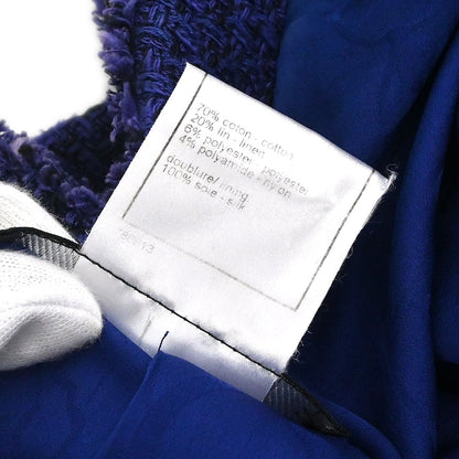 Chanel 2009 Single Breasted Tweed Jacket Purple #36