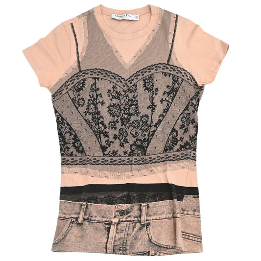 Christian Dior 2006 T-shirt Top Print Pink #40