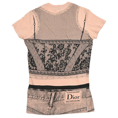 Christian Dior 2006 T-shirt Top Print Pink #40