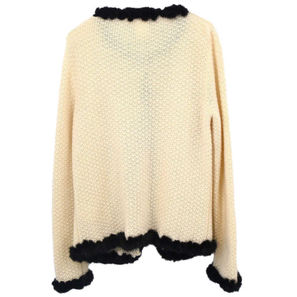 Chanel 2003 Fur Knit Cardigan Ivory #42