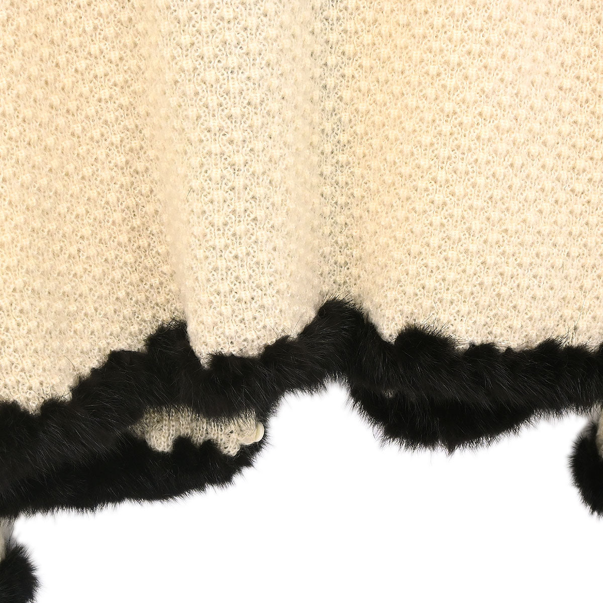 Chanel 2003 Fur Knit Cardigan Ivory #42