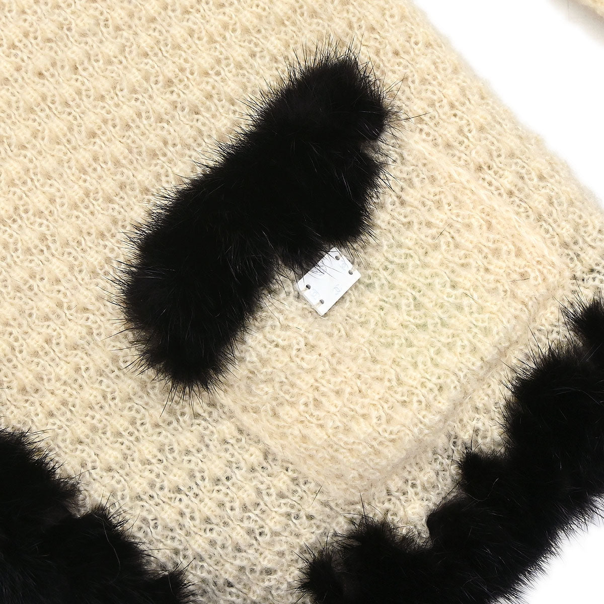 Chanel 2003 Fur Knit Cardigan Ivory #42