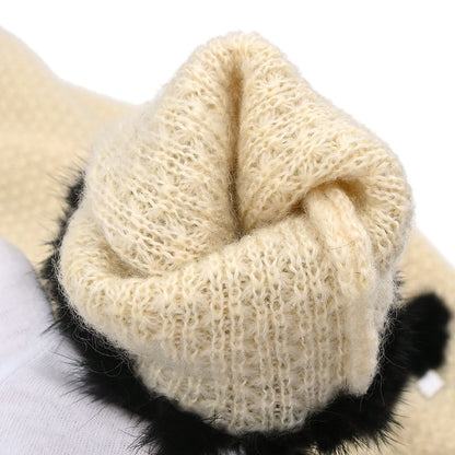 Chanel 2003 Fur Knit Cardigan Ivory #42