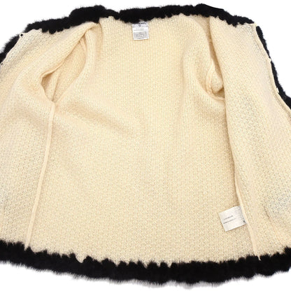 Chanel 2003 Fur Knit Cardigan Ivory #42