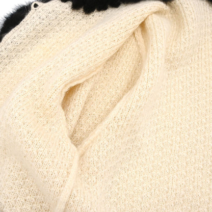 Chanel 2003 Fur Knit Cardigan Ivory #42