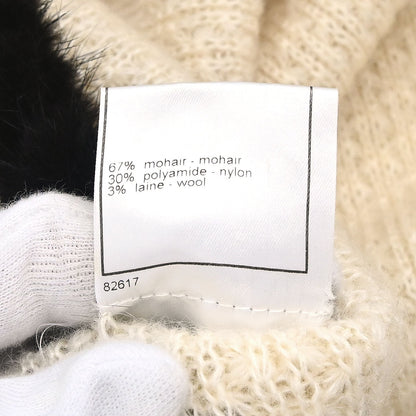Chanel 2003 Fur Knit Cardigan Ivory #42