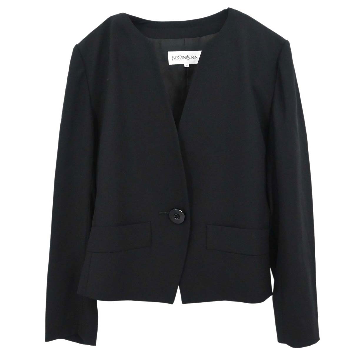 Yves Saint Laurent Collarless Jacket Black #36