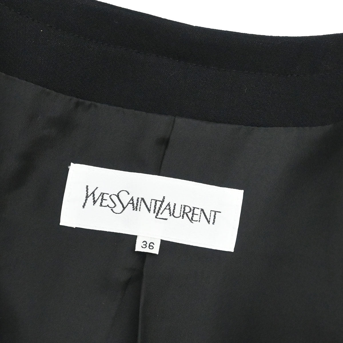 Yves Saint Laurent Collarless Jacket Black #36
