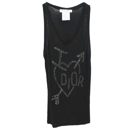 Christian Dior 2004 Sleeveless Tank Top Heart And Arrow Black #36