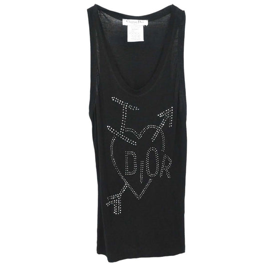 Christian Dior 2004 Sleeveless Tank Top Heart And Arrow Black #36
