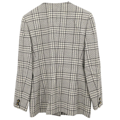 Burberrys Collarless Check Jacket Gray #34-36