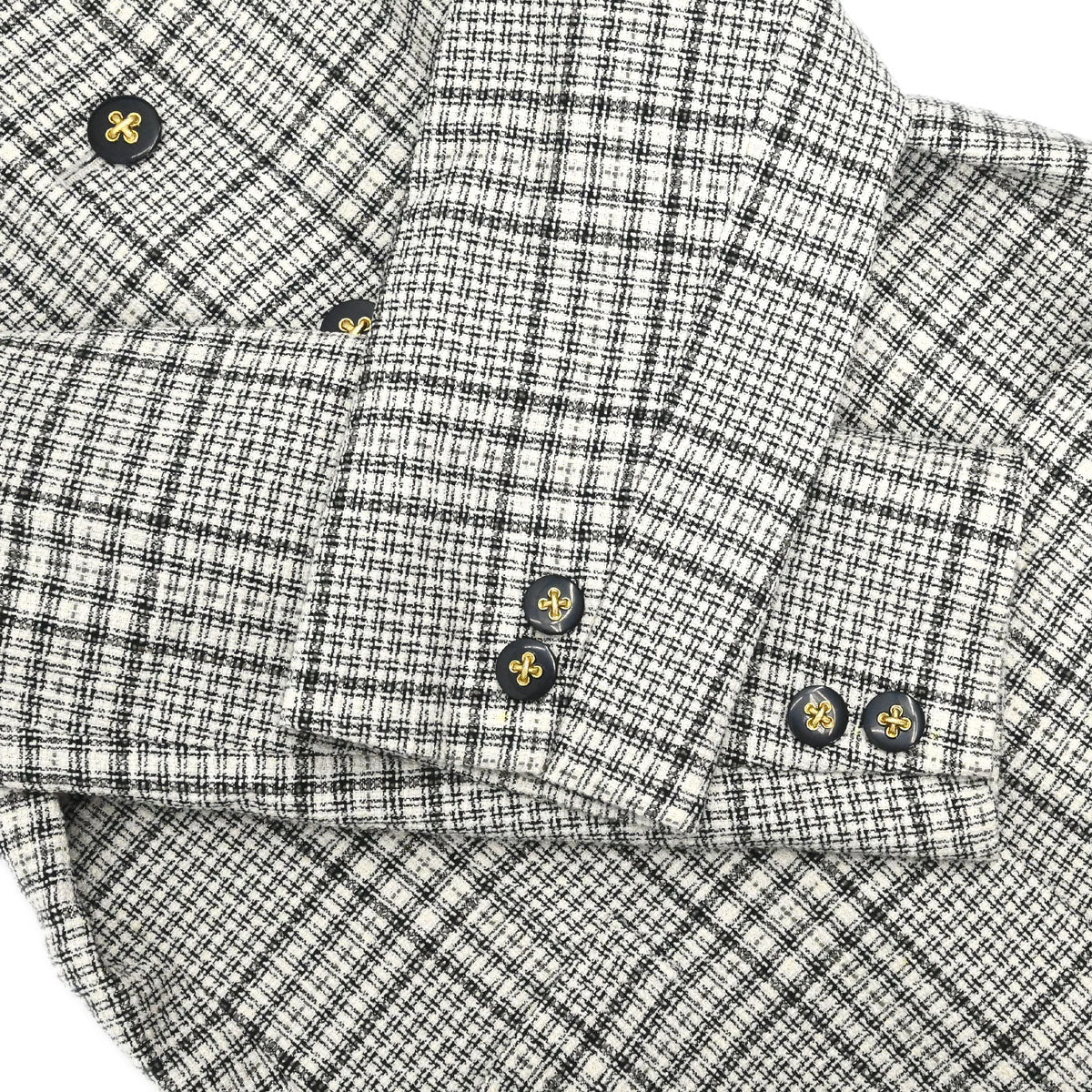 Burberrys Collarless Check Jacket Gray #34-36