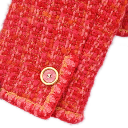 Chanel 2001 Single Breasted Jacket Tweed Red #40