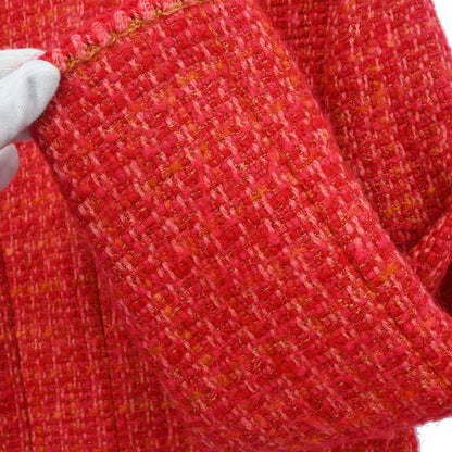 Chanel 2001 Single Breasted Jacket Tweed Red #40