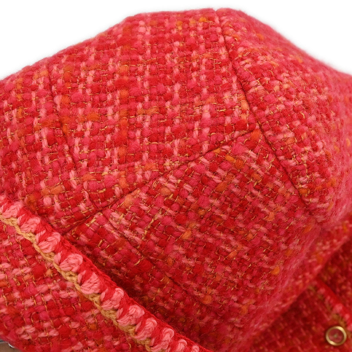 Chanel 2001 Single Breasted Jacket Tweed Red #40