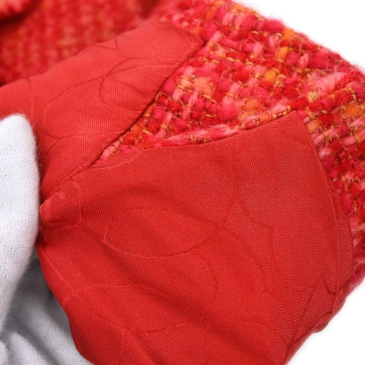 Chanel 2001 Single Breasted Jacket Tweed Red #40
