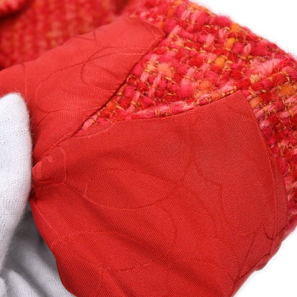 Chanel 2001 Single Breasted Jacket Tweed Red #40