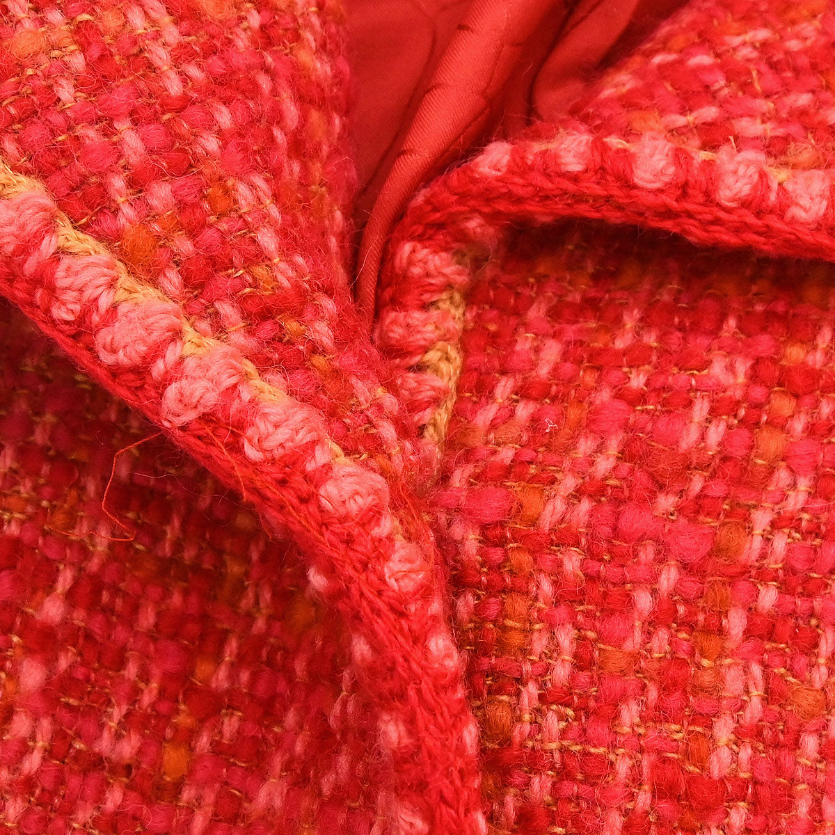 Chanel 2001 Single Breasted Jacket Tweed Red #40