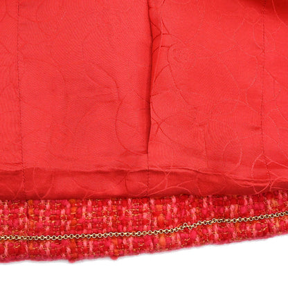 Chanel 2001 Single Breasted Jacket Tweed Red #40