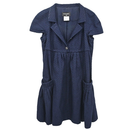 Chanel 2010 Short Sleeve Dress Navy #42