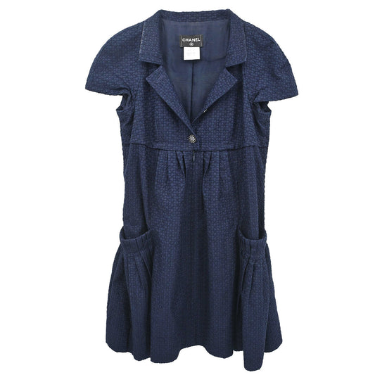 Chanel 2010 Short Sleeve Dress Navy #42
