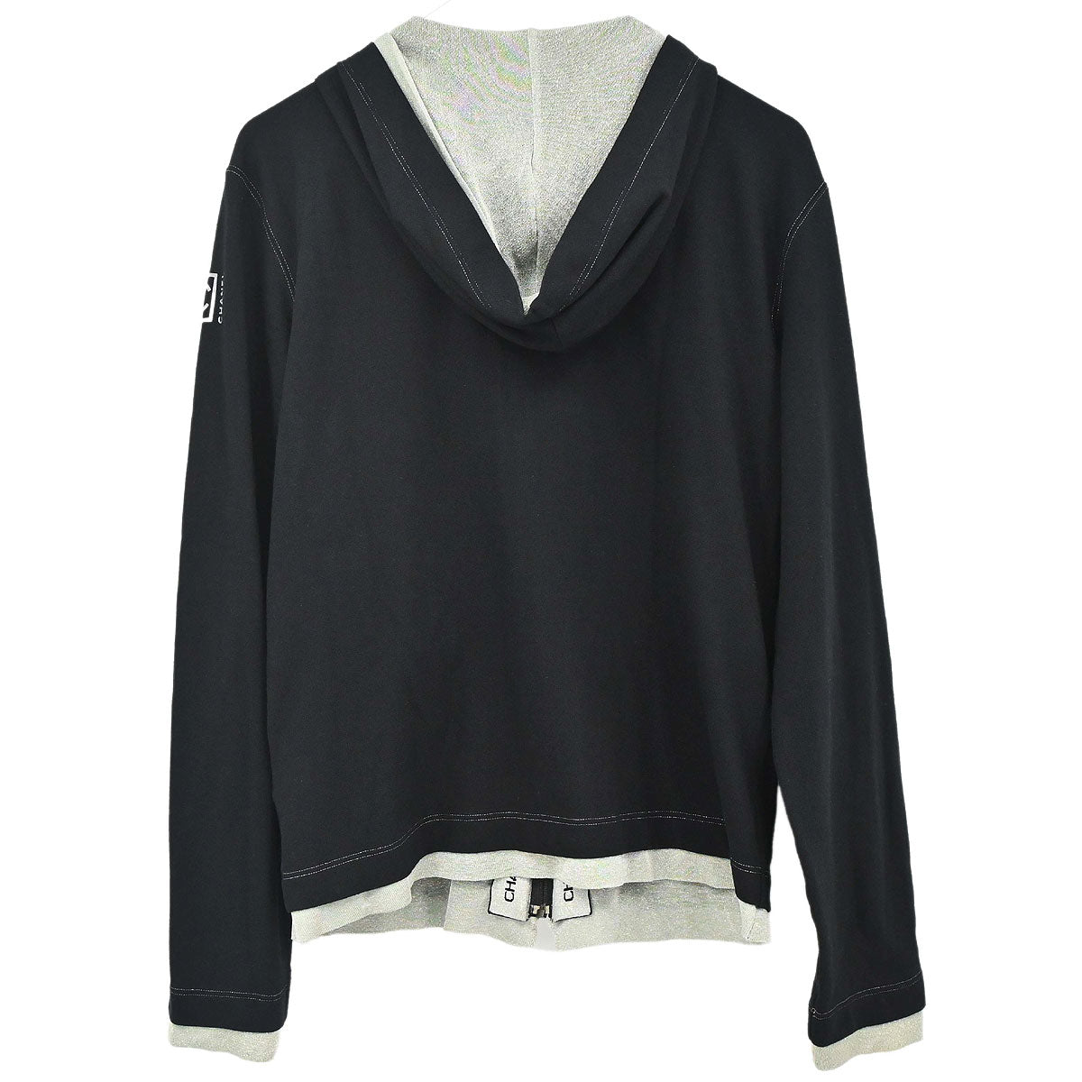 Chanel 2006 Sport Line Zip Up Hooded Jacket Black #36