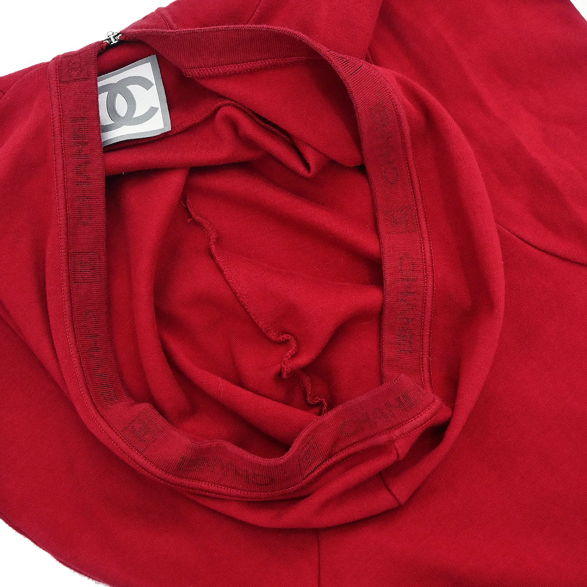 Chanel 2006 Sport Line Zip Up Hooded Jacket Red #38