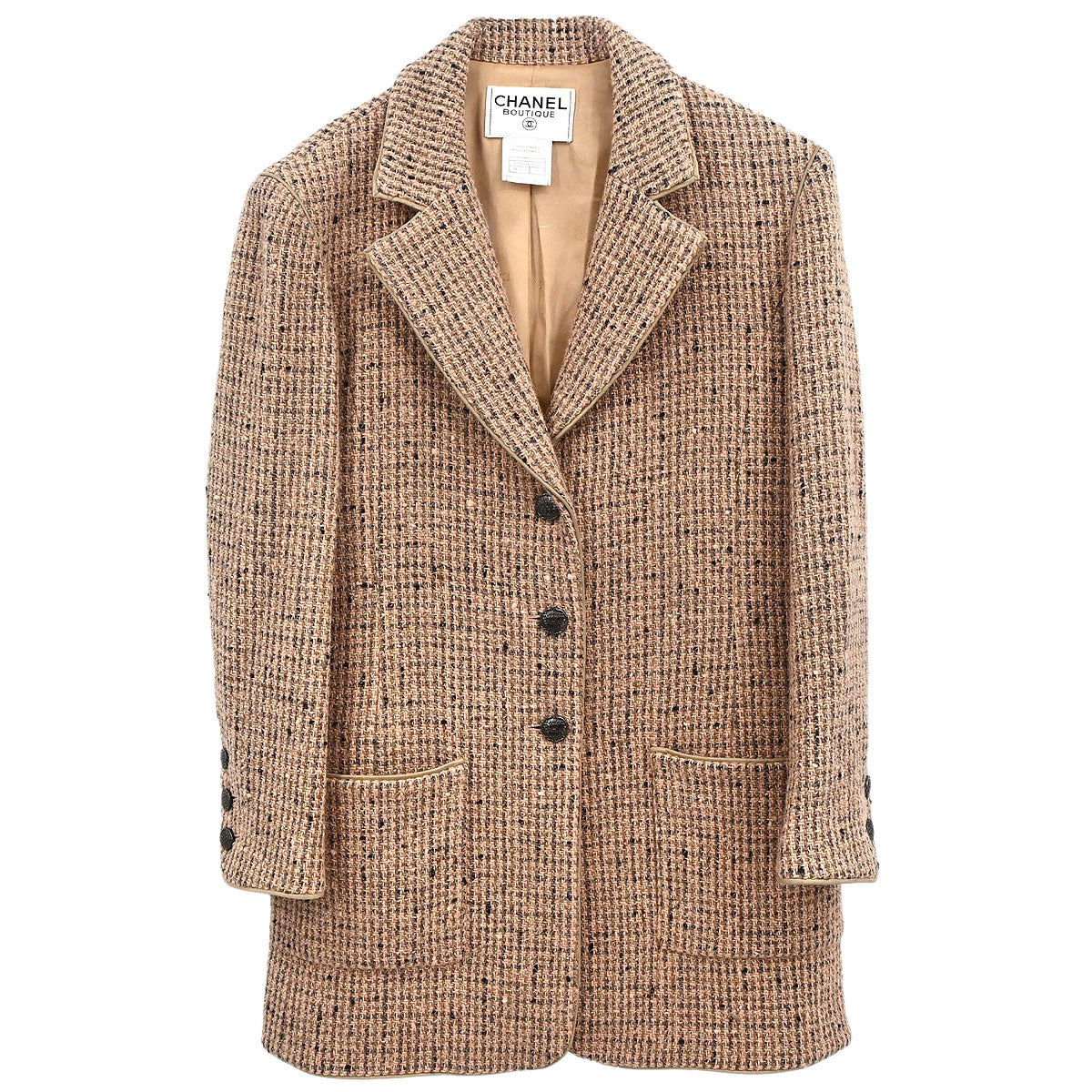 Chanel 1997 Tweed Single Breasted Jacket Pink #36