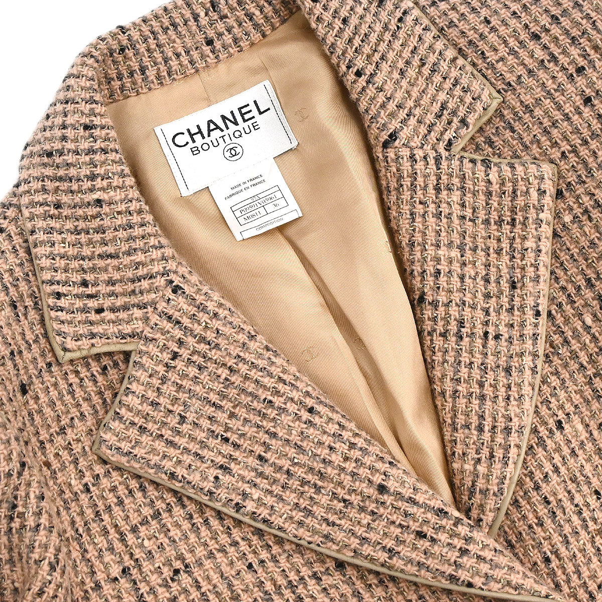 Chanel 1997 Tweed Single Breasted Jacket Pink #36