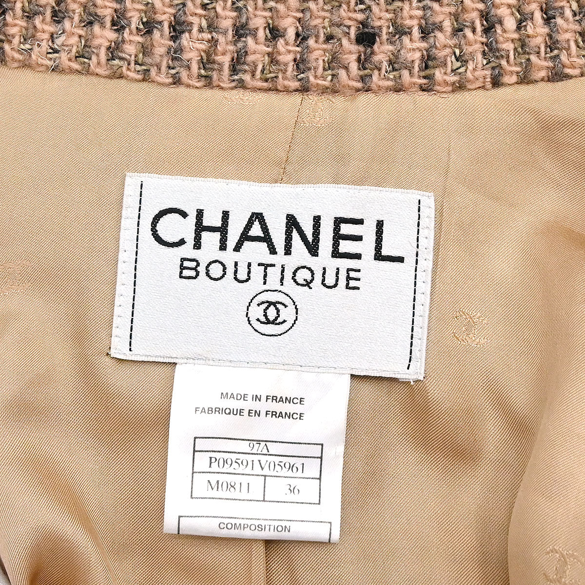 Chanel 1997 Tweed Single Breasted Jacket Pink #36