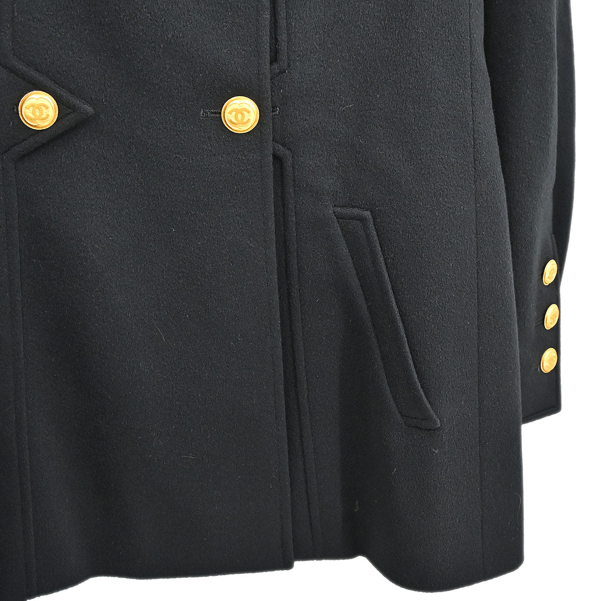 Chanel 1996 Double Breasted Jacket Black #42