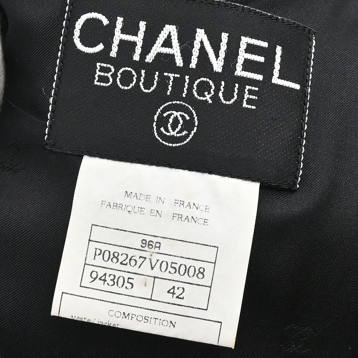 Chanel 1996 Double Breasted Jacket Black #42