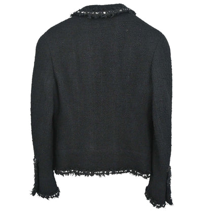 Chanel 1994AW Boutique Museum Black Jacket Braided Trim CC Buttons #34