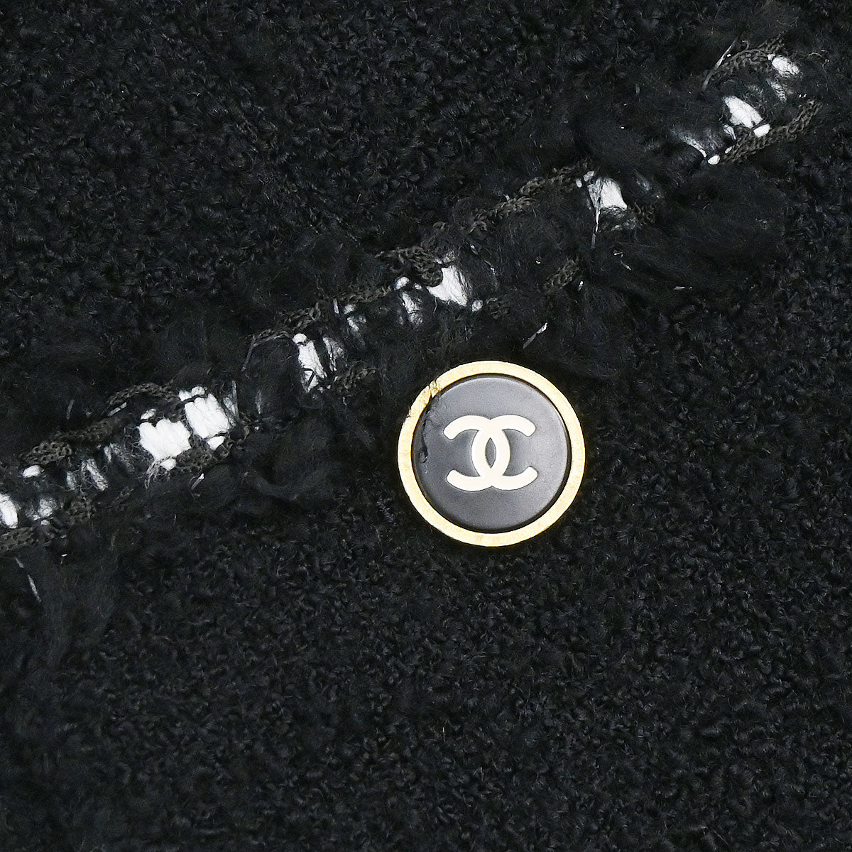 Chanel 1994AW Boutique Museum Black Jacket Braided Trim CC Buttons #34
