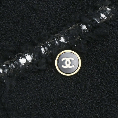 Chanel 1994AW Boutique Museum Black Jacket Braided Trim CC Buttons #34