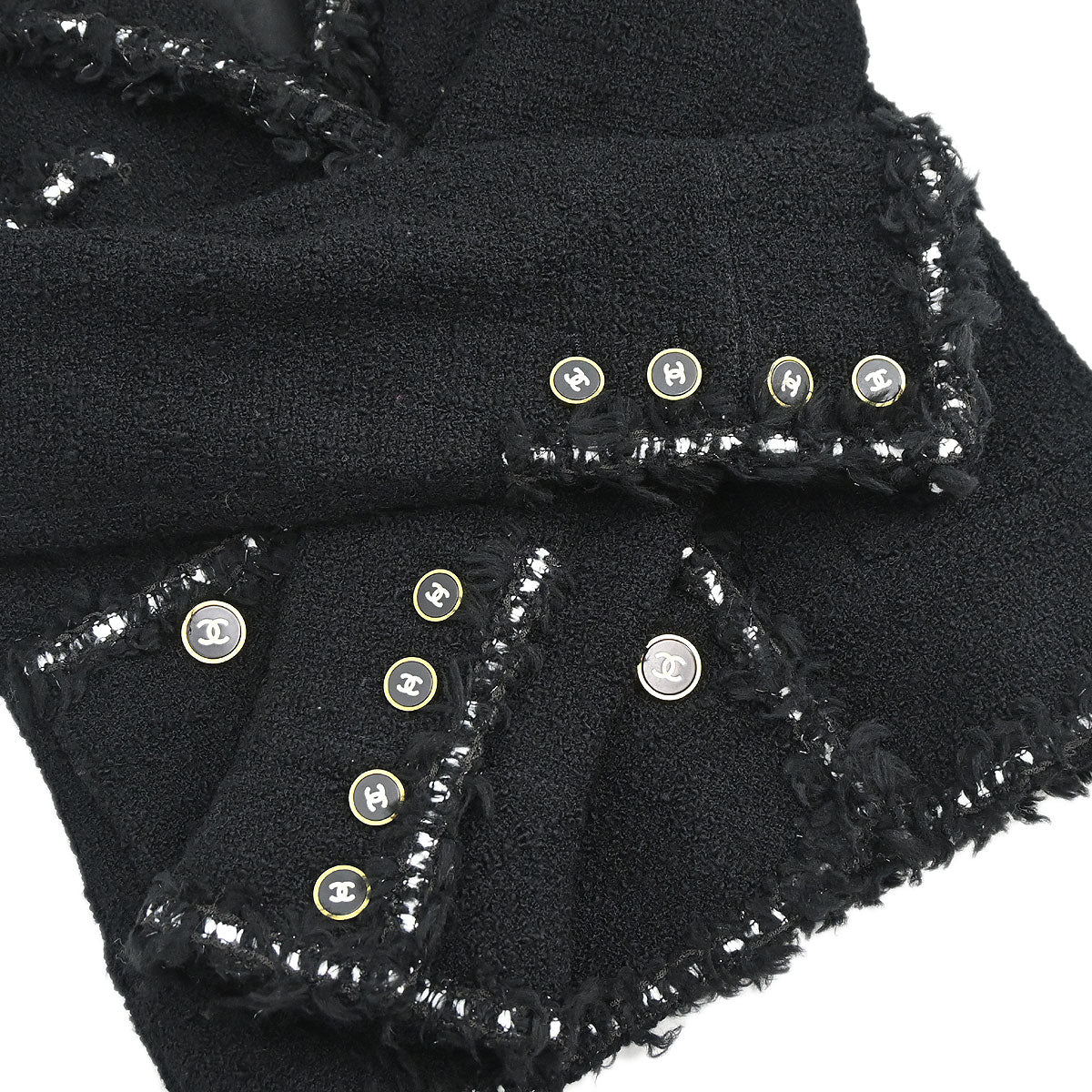 Chanel 1994AW Boutique Museum Black Jacket Braided Trim CC Buttons #34