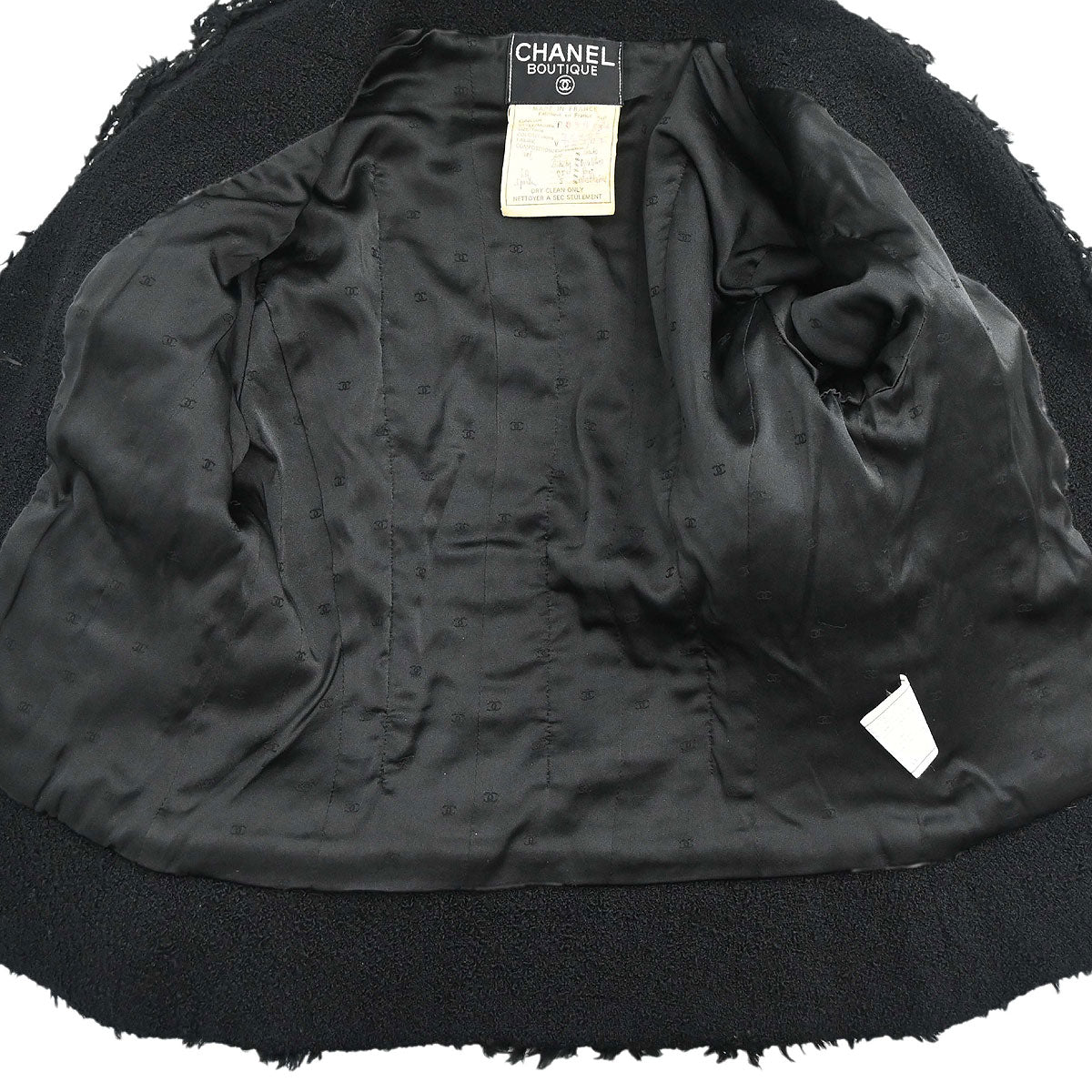 Chanel 1994AW Boutique Museum Black Jacket Braided Trim CC Buttons #34