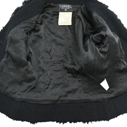 Chanel 1994AW Boutique Museum Black Jacket Braided Trim CC Buttons #34